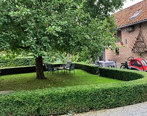 Geniet van de groene tuin bij Vakantiehuis in Riemst Millen, Limburg, Belgi. Perfect voor ontspanning in een landelijke omgeving.